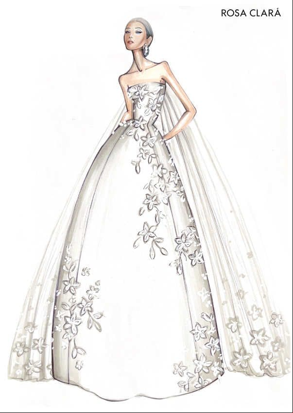 boceto vestido Rosa Clará