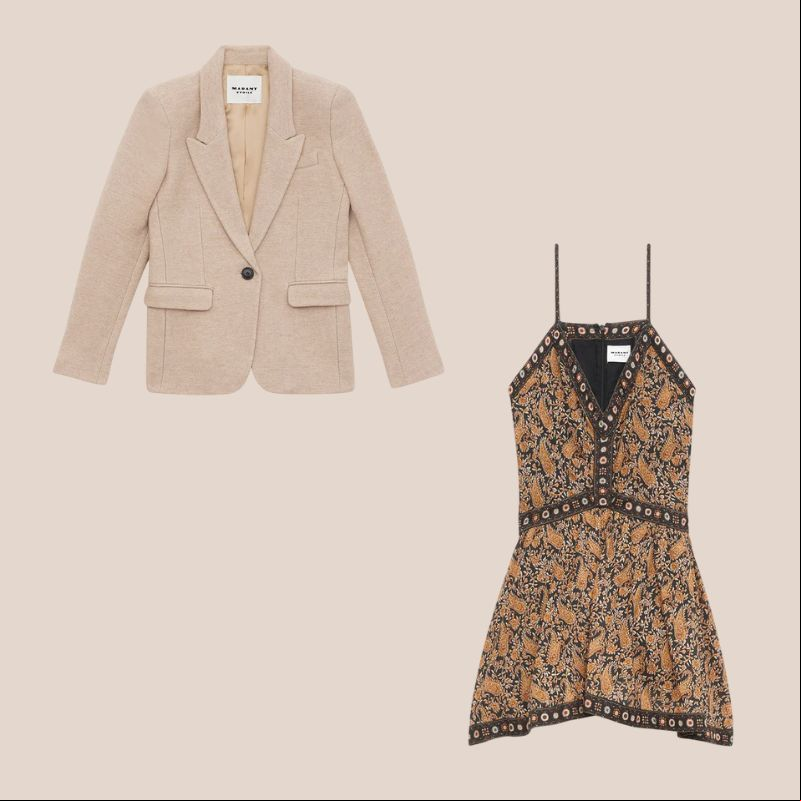 vestido corto y blazer