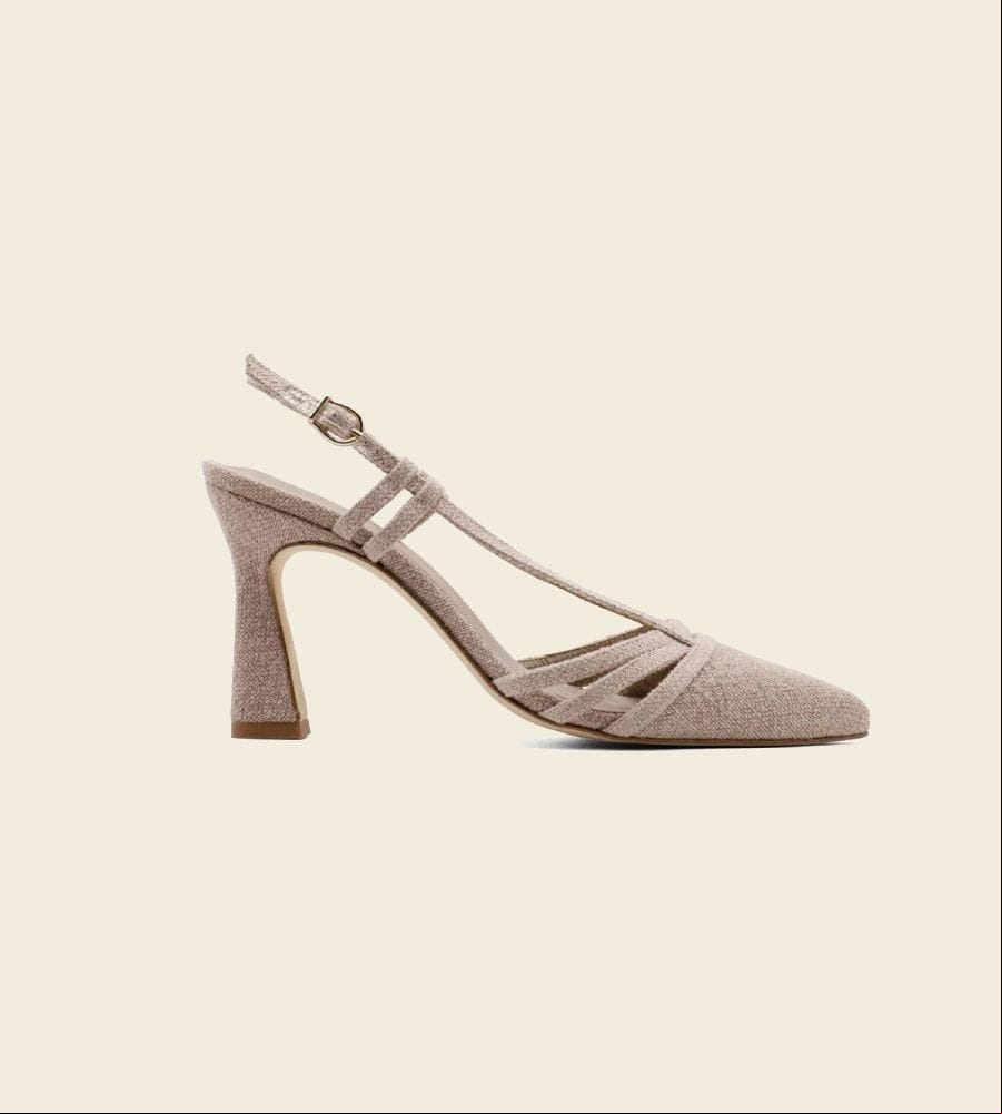 Zapato de madrina con acabado de lino, de Flor de Asoka